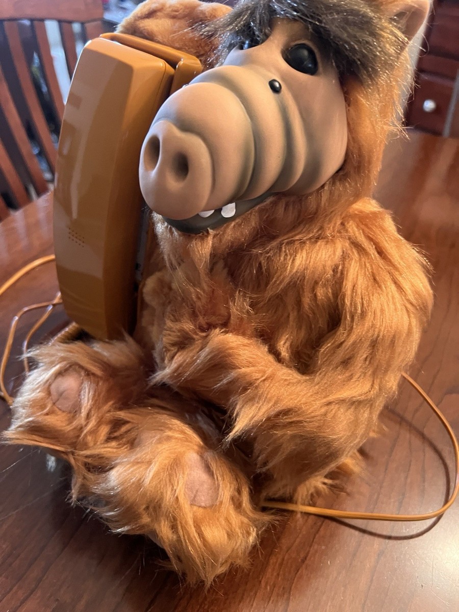 Vintage 1980s Plush ALF Wired Phone, Corded Alien Sitcom Weird