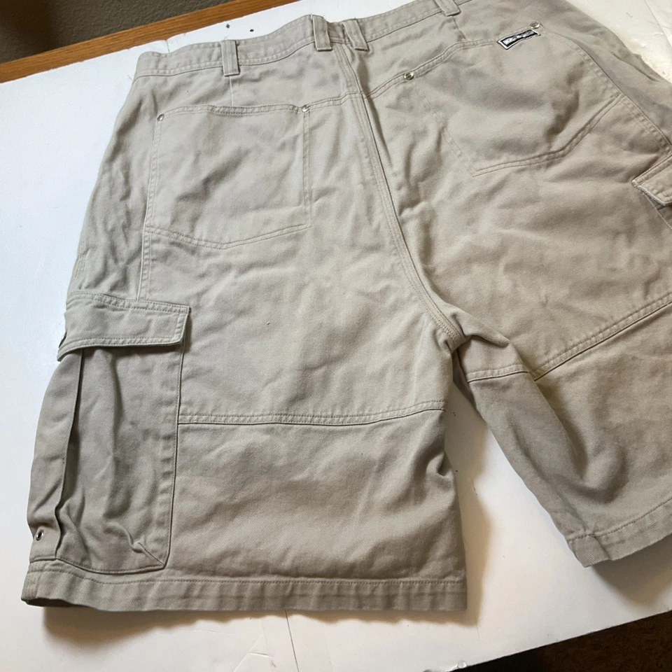 Vintage Mens Vans 90s Skateboard Denim Cargo Shorts Baggy Beige Sz-36 #585 - Image 4 of 4