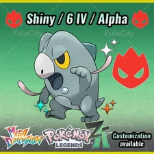 Frigibax ❗❗❗ Alpha Shiny ❗❗❗ Pokemon Legends ZA  ⚫ 6 IV 🟢 @ Any item