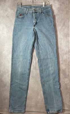 Vintage Wrangler Twenty X Jeans Mens 30x37 Straight Leg Denim Light Embroidered 