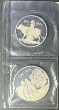 1974 Iceland 2 Pc Uncirculated Silver Proof Coin Set In Original Packaging 