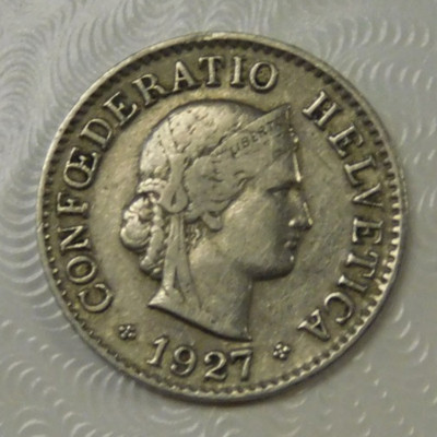 1927, CONFOEDERATIO HELVETICA, 5 RAPPEN COIN, SWITZERLAND, COPPER