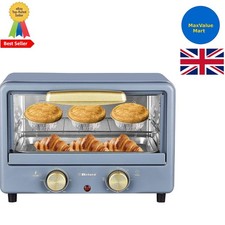 Electric Mini Oven with Grill, 10 Litre - Retro Toaster Oven, 750W, 60-min Timer
