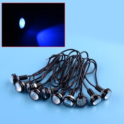 10x 15W 4014 SMD Eagle Eye Blue LED 22MM Car Fog Light DRL Reverse Backup Lamp - Photo 1/4