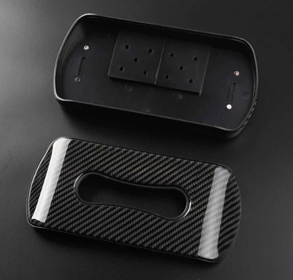 For Acura Integra Carbon Fiber Real Sun Visor Tissue Box Case Napkin Clip Holder Foto 3 de 4