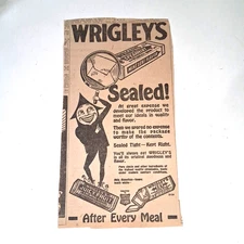 Antique 1920s Wrigley's Gum Pixie Ad Newspaper Clipping