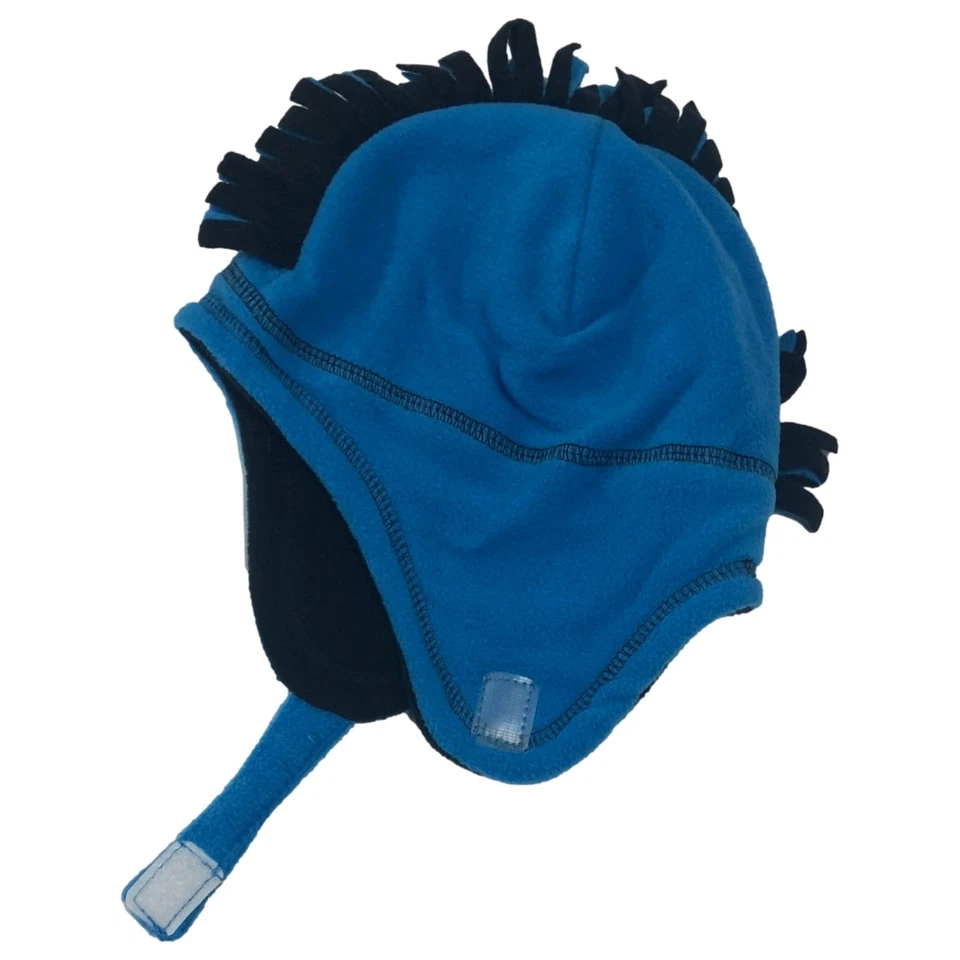 Juego de sombreros y mitones tramperos de felpa azul y negro para bebés niños 12-18 meses Foto 2 de 3