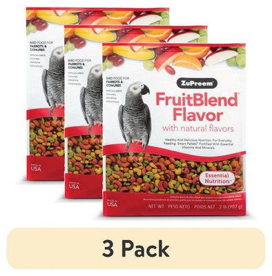 3 Pack Fruit Flavor Pelleted Bird Food for Medium Large Parrots Conures NEW