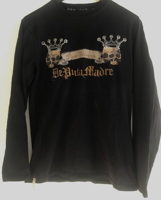 De Puta Madre 69 Pullover XL Schwarz   Para Siempre  Skull Print   Streetwear