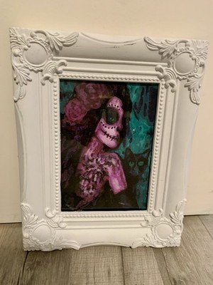 Bild Totenkopf Sugarskull Ölfarbe Unikat 