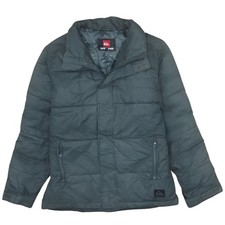 Quiksilver Women&rsquo;s Grey Puffer Jacket Size 14 Hooded Mid-Length