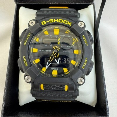 Casio G-SHOCK GA-900A-1A9 Digital Analog Rubber Black Yellow Watch