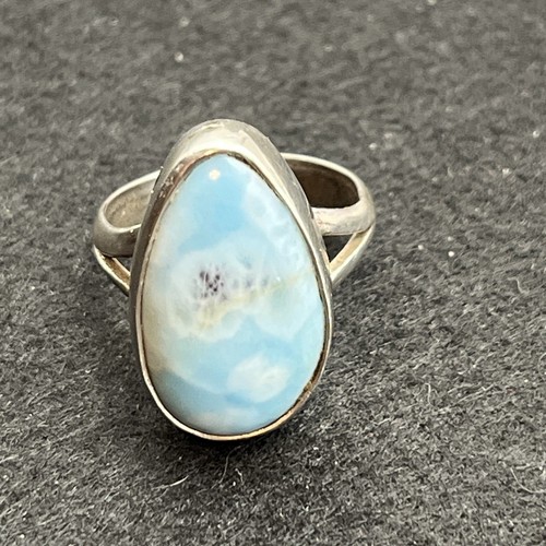 Vintage Sterlingsilber Larimar Statement Ring Größe 7,5 klobig Southwestern - Bild 8 von 14