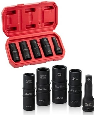 Bates- Lug Nut Impact Socket Set, 5 pcs, Lug Nut Socket Set 1/2 Drive, 21mm