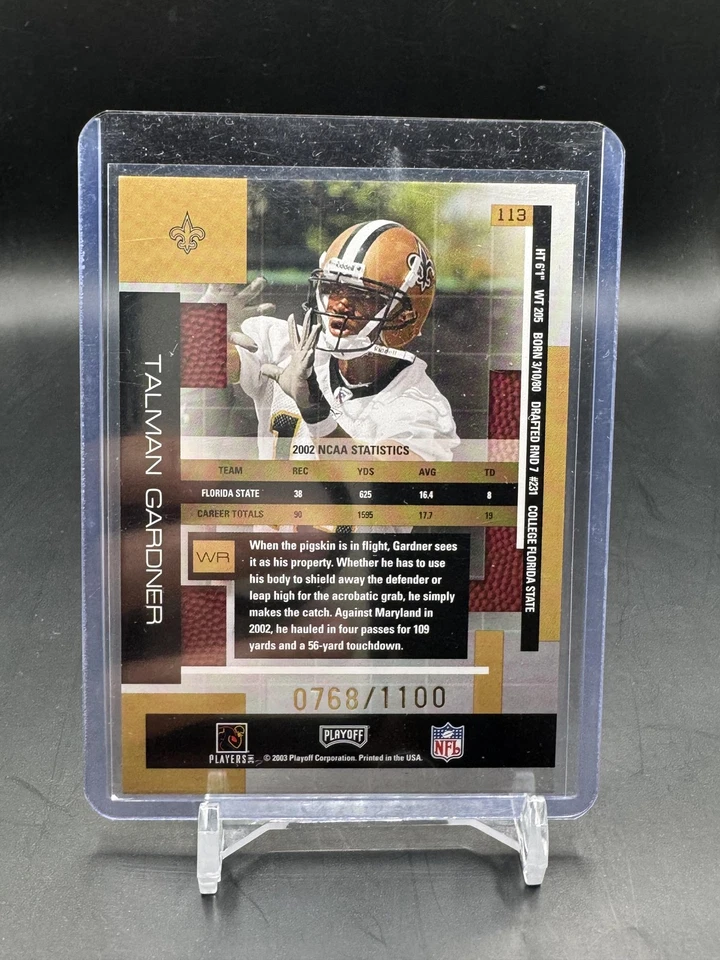 2003 Playoff #113 Talman Gardner Absolute Memorabilia /1100 - Image 2 of 2