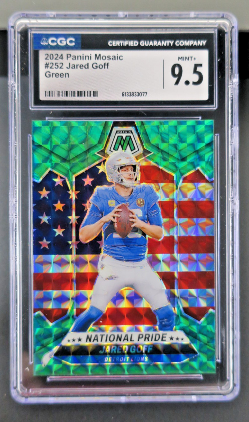 2024 Panini Mosaic - National Pride Jared Goff #252 Mosaic Green MINT+ 9.5