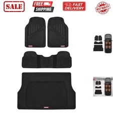FlexTough Performance All Weather Rubber Car Mats with Cargo Liner - Full Set...