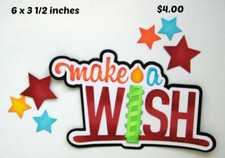 MAKE A WISH TITLE birthday boy scrapbook premade paper piecing by Rhonda