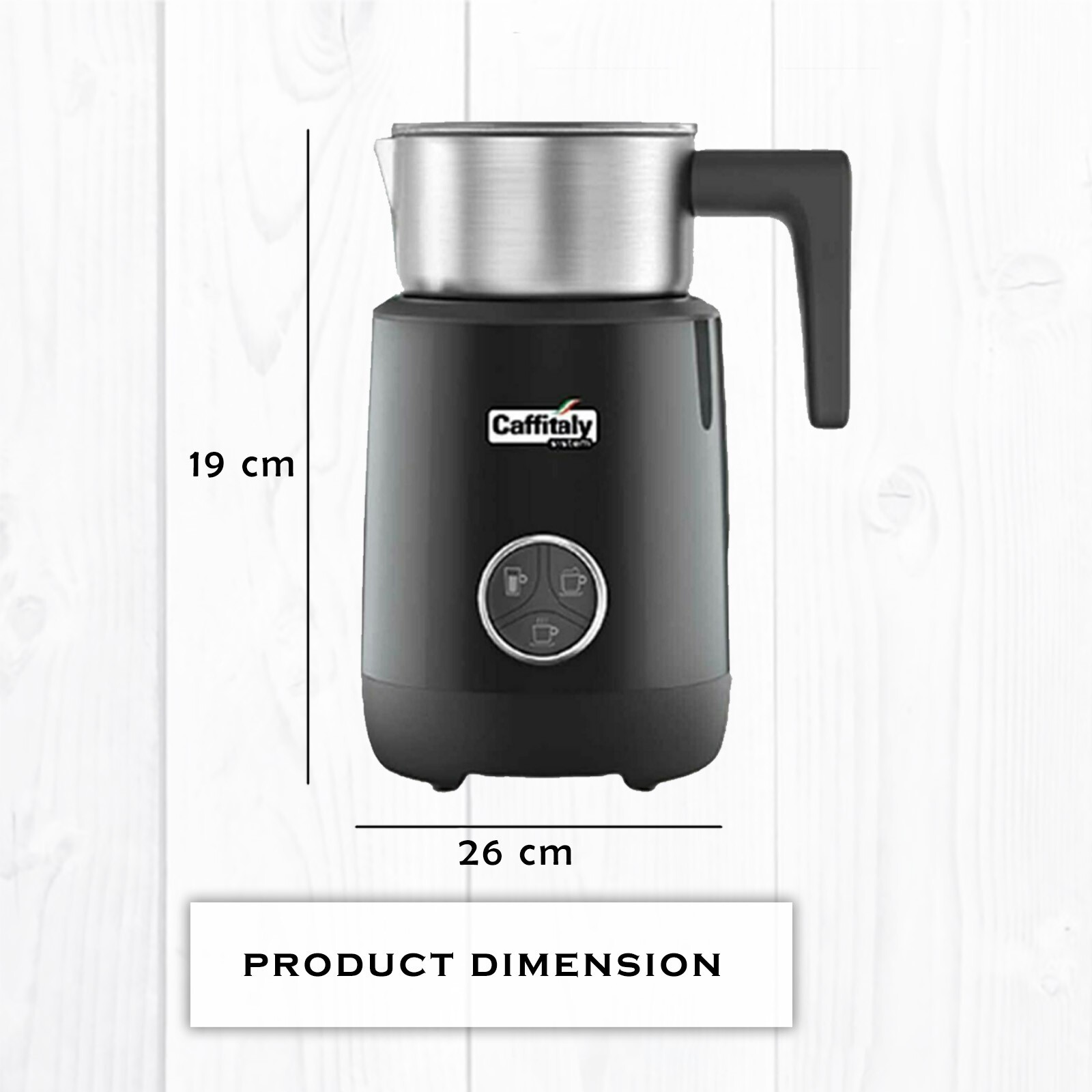 Grinders Caffitaly Induction Milk Frother Black Electric Frothing Jug