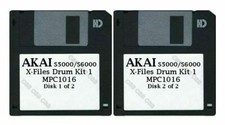 Akai S5000 / S6000 Set of Two Floppy Disks X-Files Drum Kit 1 MPC1016
