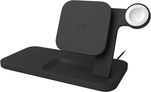 Logitech Powered Wireless dock station for iPhone iWatch and AirPods Graphite UK - Picture 8 of 10