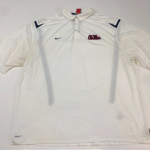 Nike Rebels Ole Miss Golf Polo Shirt Men's 2XL XXL Short Sleeve White Polyester | eBay