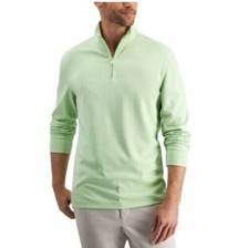  55 Club Room Performance Men's Quarter Zip Sweater, Mint Green, Sz S