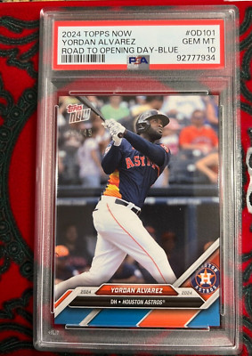 Yordan Alvarez Blue #39/49 2024 Topps Now Road to Opening Day 101 Astros PSA 10