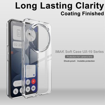 IMAK For Nothing Phone (3a) Pro, Luxury Transparent Soft Rubber Back Case Cover