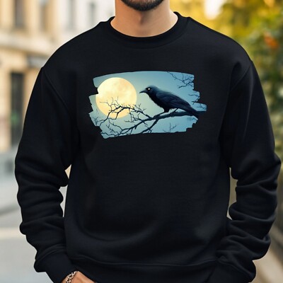 Crow At Full Moon Sweatshirt Cosy And Perfect For Any Occasion S To 4XL