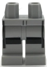 Lego New Minifig Pants  Light Bluish Gray Legs Black Knee Pads Part