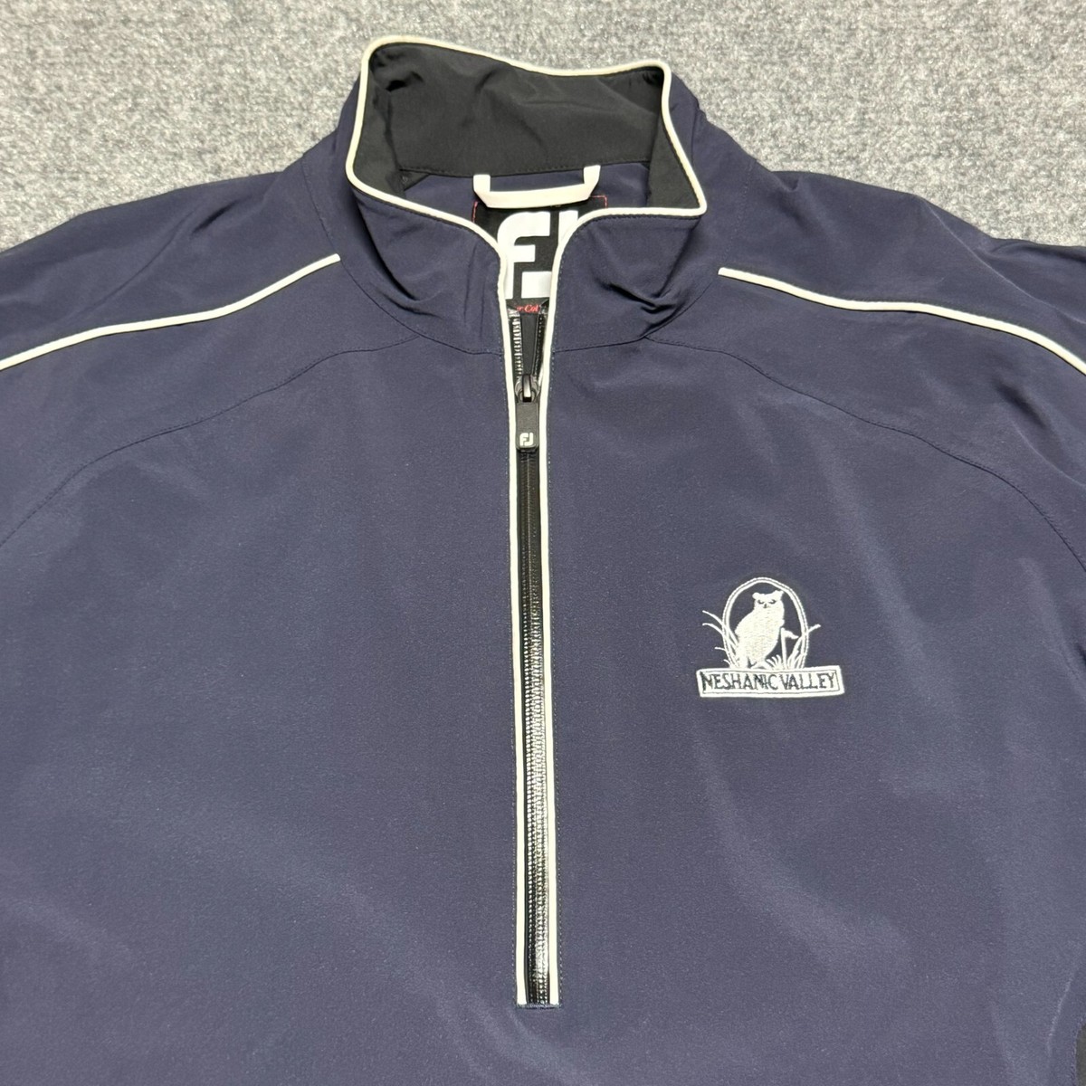 Veste FootJoy DryJoys Homme – 1/2 Zip Coupe-vent – Bleu – Taille L