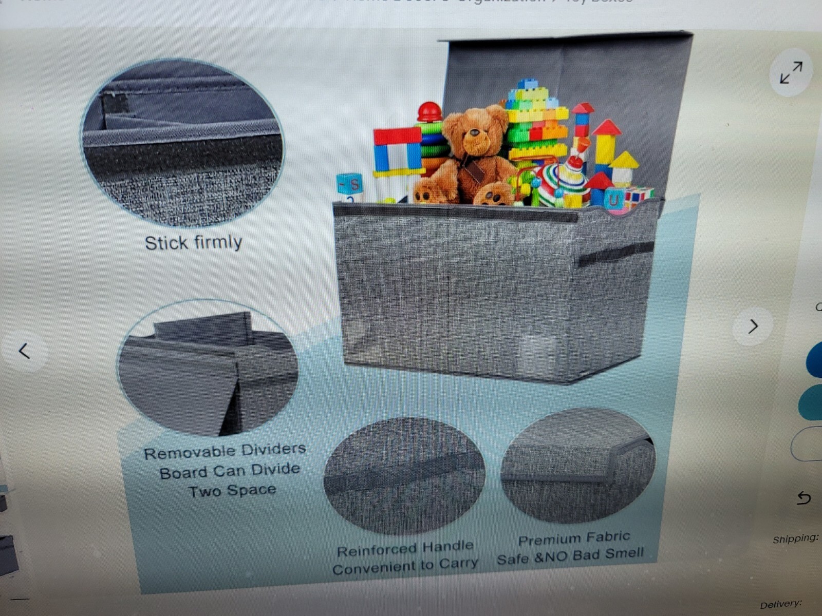 Toy Box Chest, Collapsible Sturdy Storage Bins with Lids, Extra Large ...