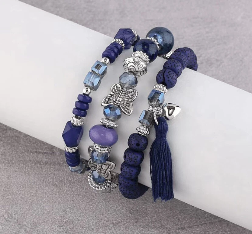 Beaded butterfly bracelet deals