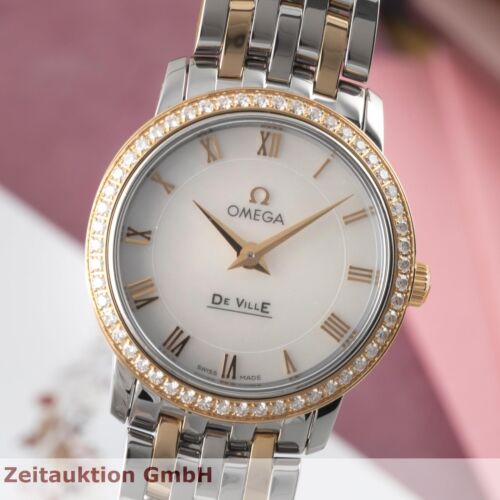 Omega De Ville Diamonds Steel / Gold Quartz Women's Watch Ref. 424.25.27.60.55.001  - Picture 1 of 14
