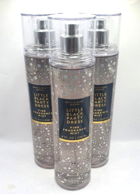 BATH AND BODY WORKS LITTLE BLACK PARTY DRESS BODY MIST 8 FL OZ LMT EDT(SET OF 3)