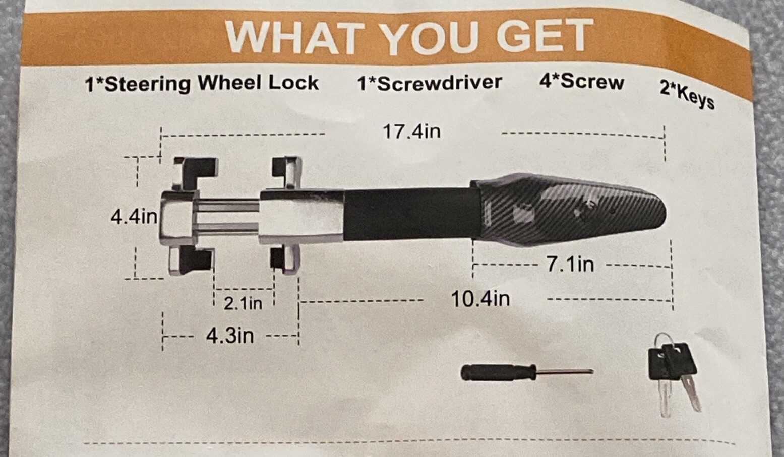 Tevlaphee Steering Wheel Lock with Alarm AntiTheft Device eBay