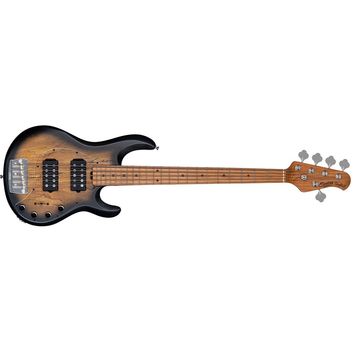Sterling by Music Man StingRay Ray35HH 5 String Bass Natural Burl