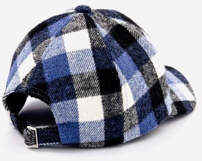 Steve Madden Brushed Plaid Cap Extra Softness Metal Sliver Plate