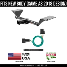 For 2017 GMC Acadia Trailer Hitch w/ 4 Pin Wiring Fit New Body Curt 5K 2" Tow