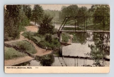 1911. MONTROSE, MICH. FLINT RIVER. POSTCARD EE18