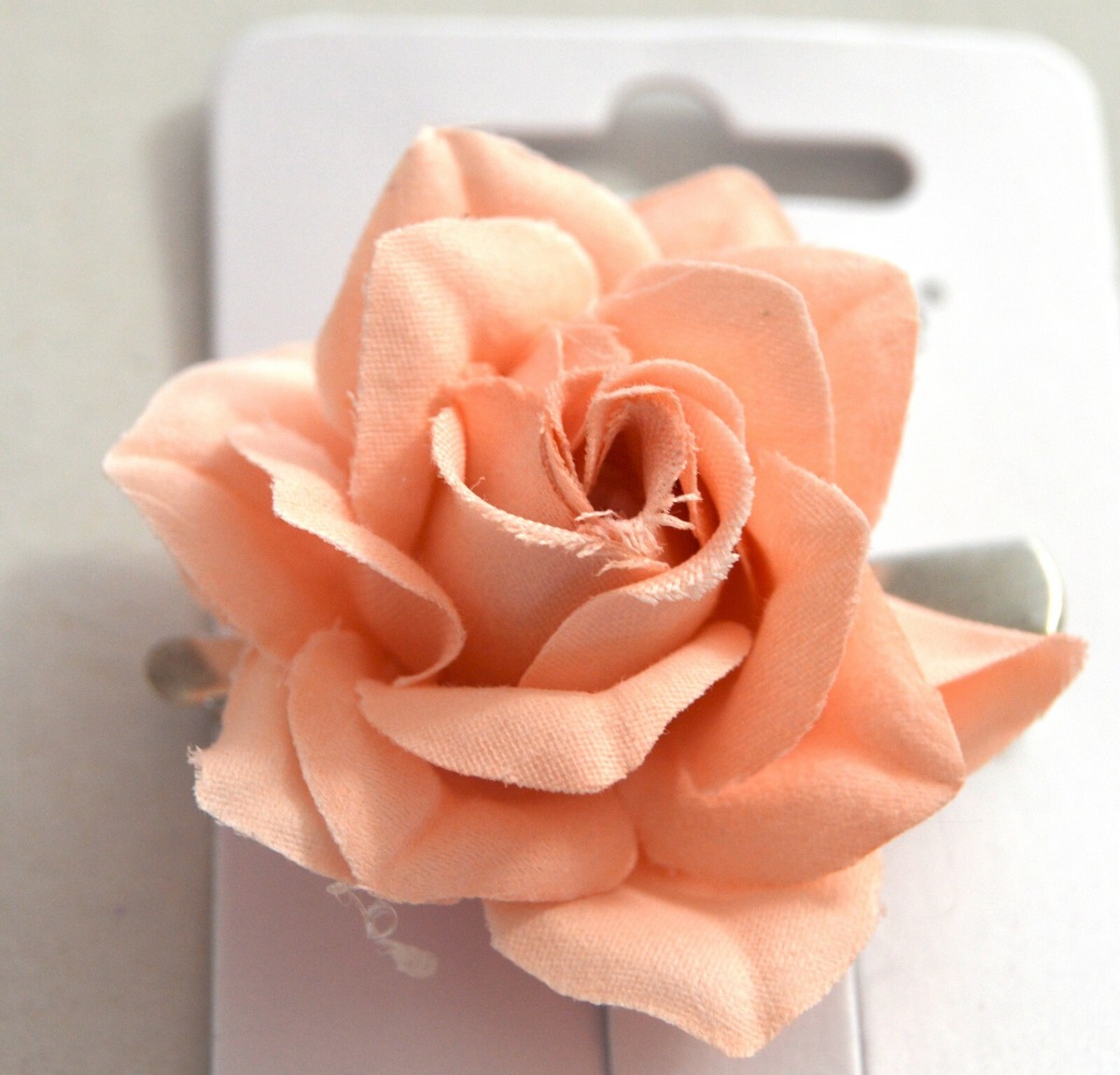 NEW 4cm Light Peach fabric rose flower fork hair clip fashion  