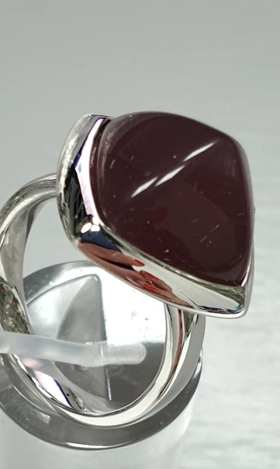 Pierre Lang - PL Ring RH/Rhodium - rotbrauner Stein RG VIII /18,1mm/57 top ! - Bild 4 von 4