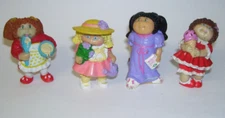 Cabbage Patch Kids Miniature Doll Figures CPK Set of Four Hair Color Difference