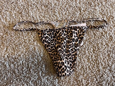 Victoria's Secret VS cheetah leopard print classic sexy v string thong panties L