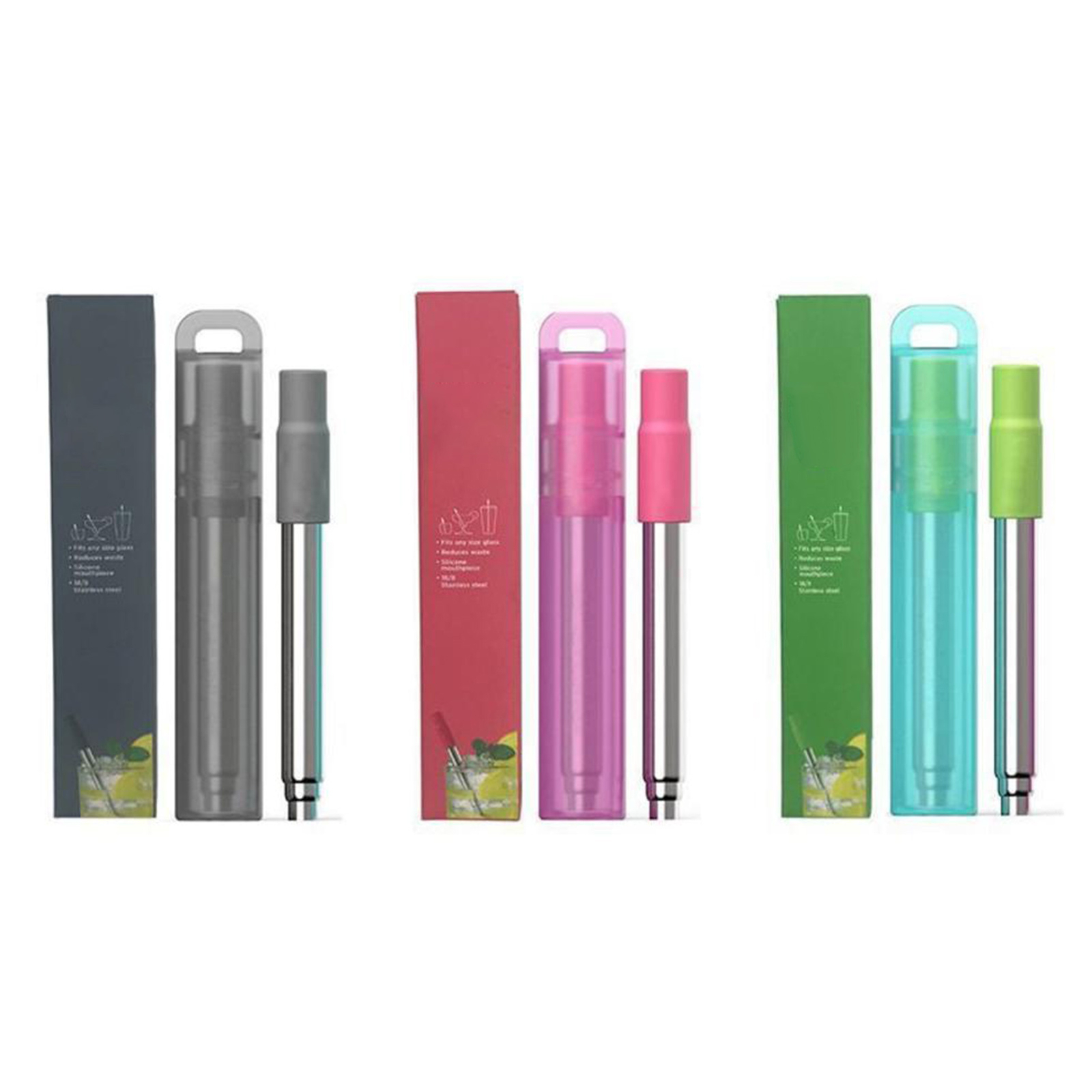 Portable Reusable Collapsible Straw Foldable Retractable Straws Stainless Steel