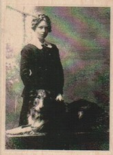 Lady With Dog Photo/ATC 2 1/2 x 3 1/4" Rubber Stamp, Dog Stamp, Dog Lover Stamp