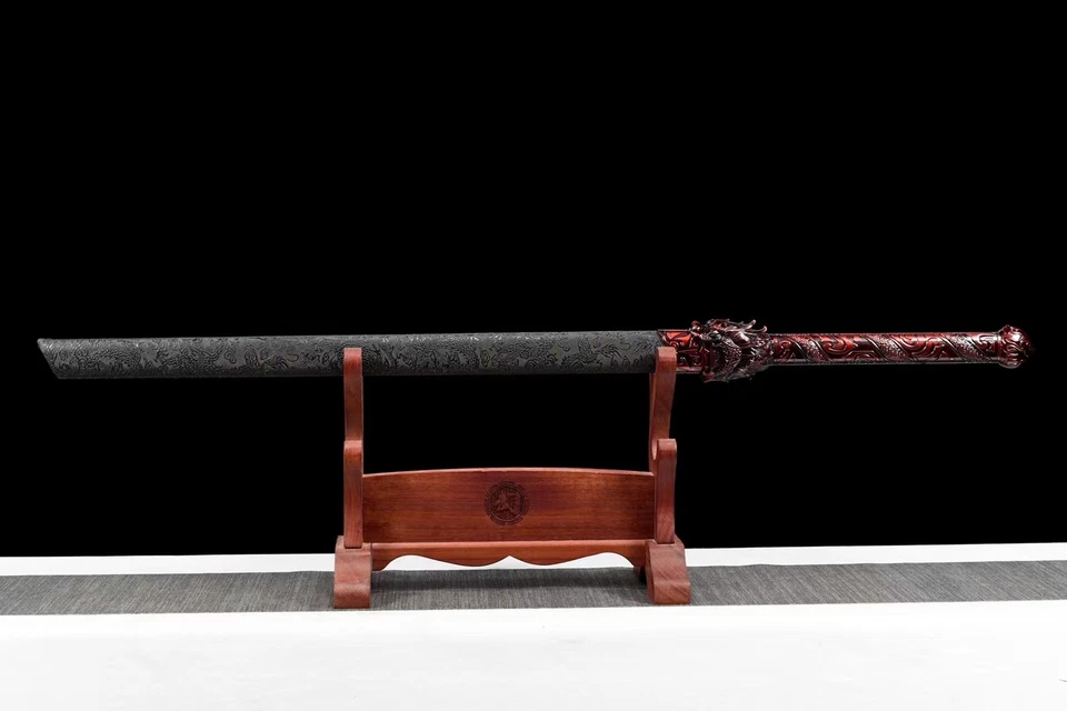 44'' Sharp Functional Chinese Sword Red Dragon Tang Dao唐刀 Broadsword 1095 Steel - Image 4 of 4