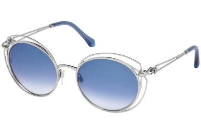 Roberto Cavalli CASCINA 1030 16X Silver Round Blue Mirror 55  display picture 2
