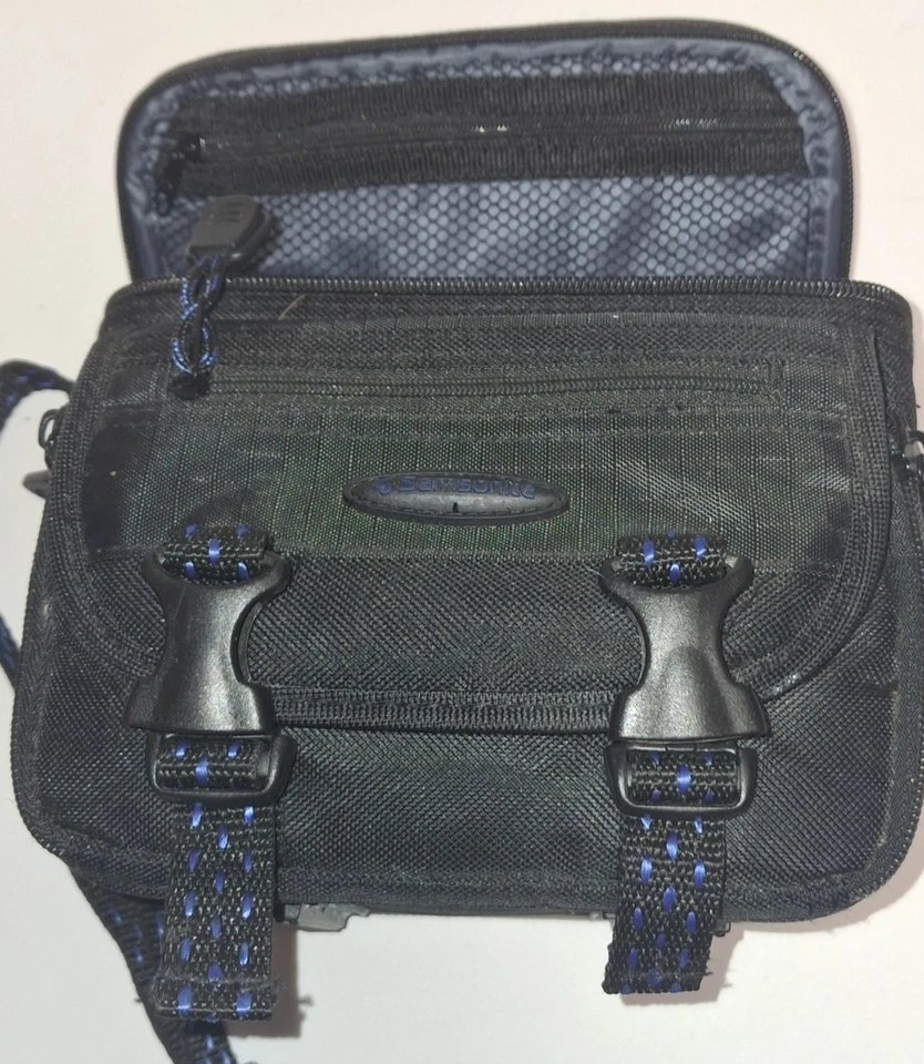 Samsonite Camera Bag with handle and shoulder strap black with blue highlights - Image 2 of 4